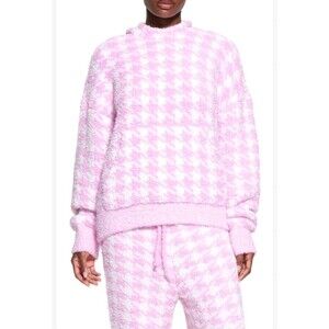 Skims Cozy Hoodie In Petal Houndstooth, Size S/M